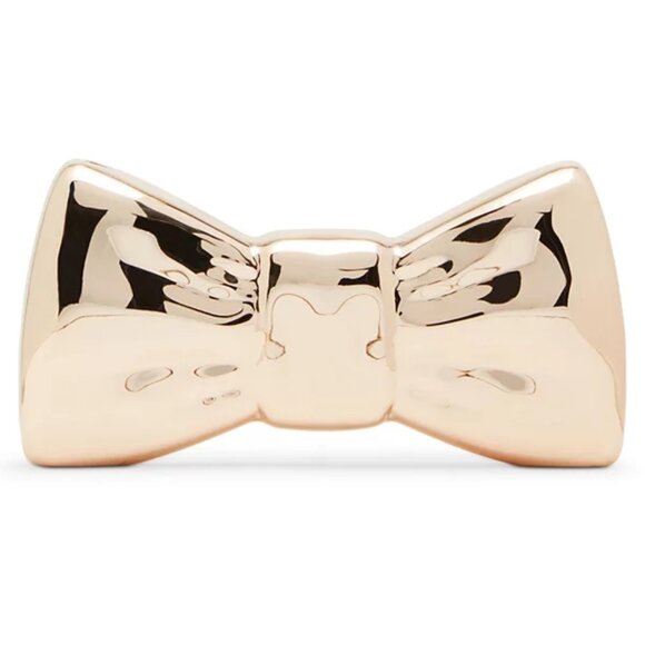 Betsey Johnson Kitsch Metal Bow Clutch Rose Gold Small Size NWT - Picture 10 of 16